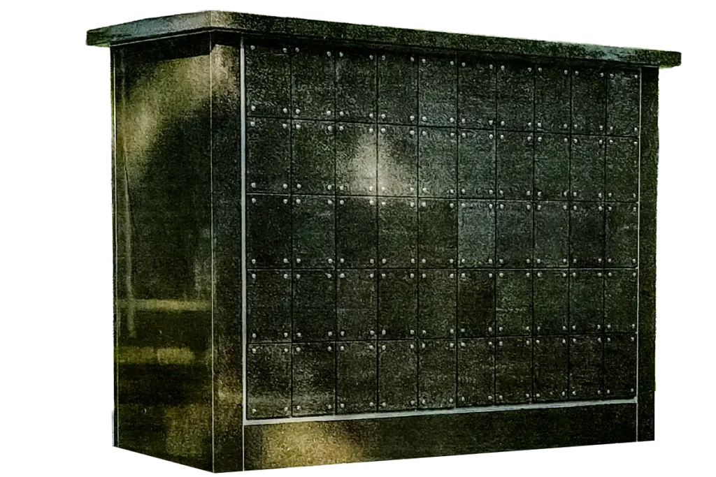Dark gray brown granite columbarium